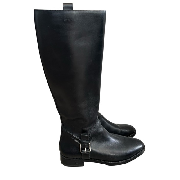 Banana Republic Black Leather Riding Boots Sz 6.5 Equestrian Classic Preppy - Picture 1 of 6
